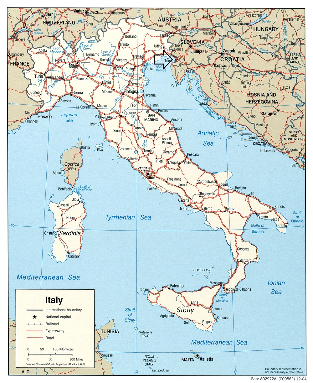 Trieste italy map